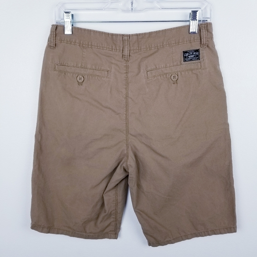 Vans Off the Wall Boy's Khaki Tan Shorts - Picture 2 of 9